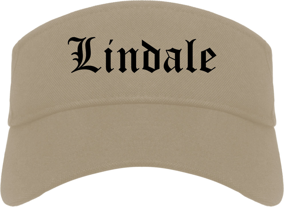 Lindale Texas TX Old English Mens Visor Cap Hat Khaki