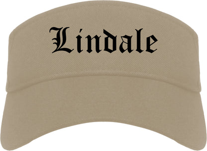 Lindale Texas TX Old English Mens Visor Cap Hat Khaki