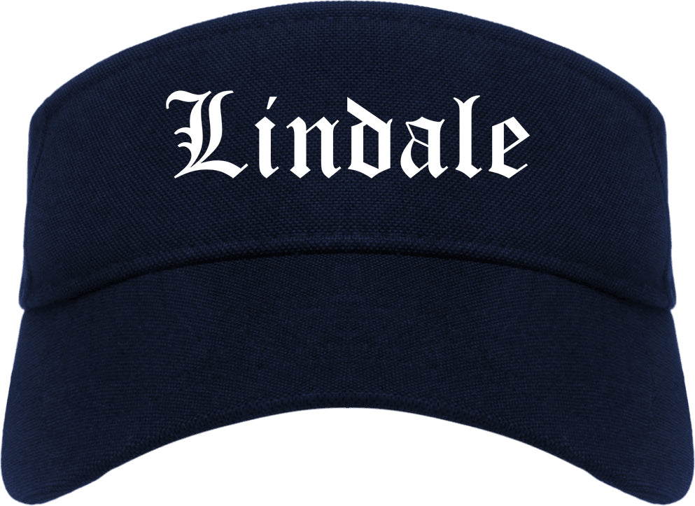 Lindale Texas TX Old English Mens Visor Cap Hat Navy Blue