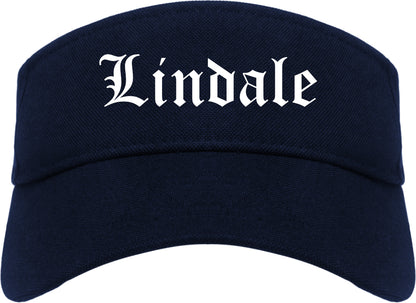 Lindale Texas TX Old English Mens Visor Cap Hat Navy Blue