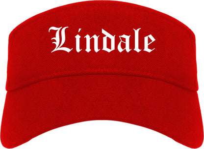 Lindale Texas TX Old English Mens Visor Cap Hat Red