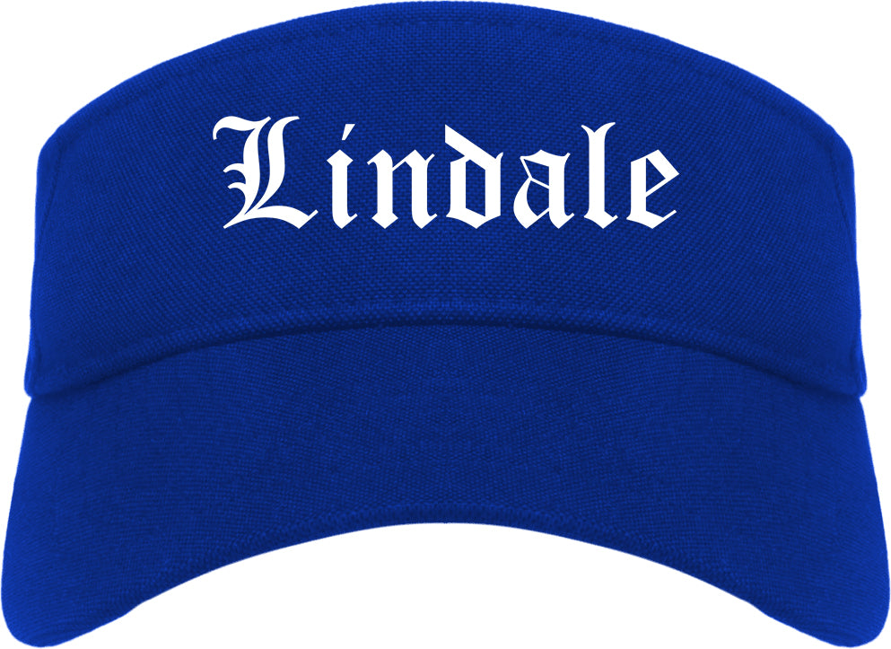 Lindale Texas TX Old English Mens Visor Cap Hat Royal Blue