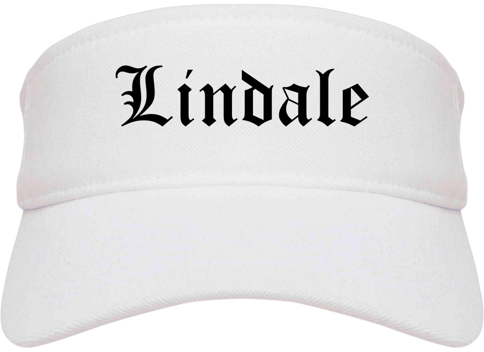 Lindale Texas TX Old English Mens Visor Cap Hat White