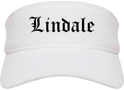 Lindale Texas TX Old English Mens Visor Cap Hat White