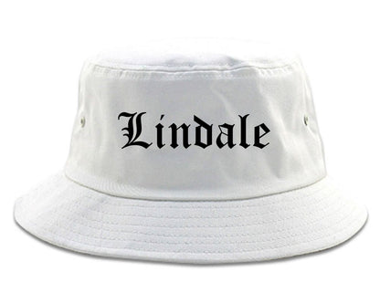 Lindale Texas TX Old English Mens Bucket Hat White