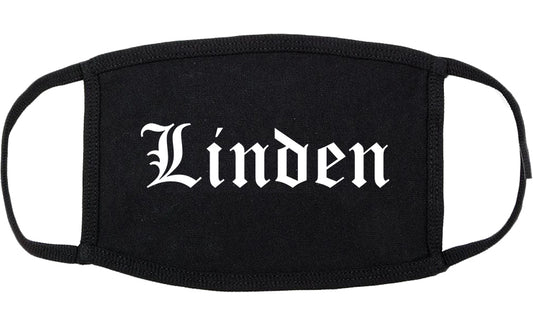 Linden New Jersey NJ Old English Cotton Face Mask Black