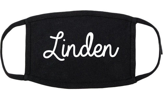 Linden New Jersey NJ Script Cotton Face Mask Black