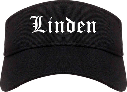 Linden New Jersey NJ Old English Mens Visor Cap Hat Black