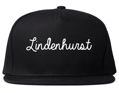 Lindenhurst Illinois IL Script Mens Snapback Hat Black