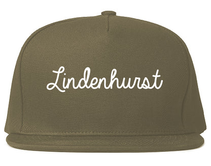 Lindenhurst Illinois IL Script Mens Snapback Hat Grey