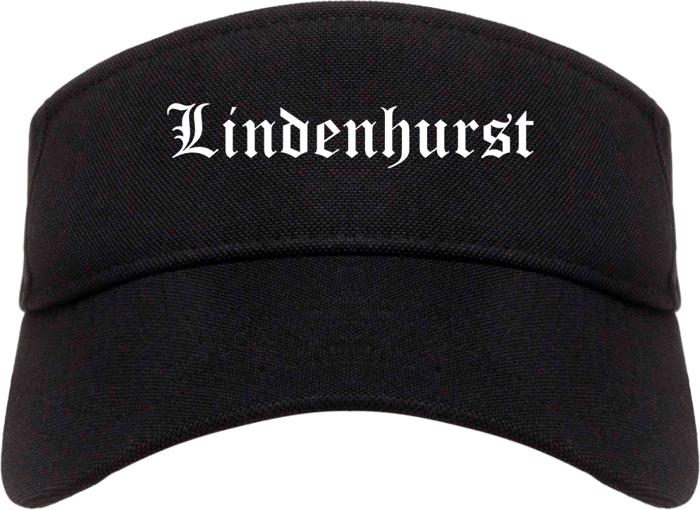 Lindenhurst Illinois IL Old English Mens Visor Cap Hat Black