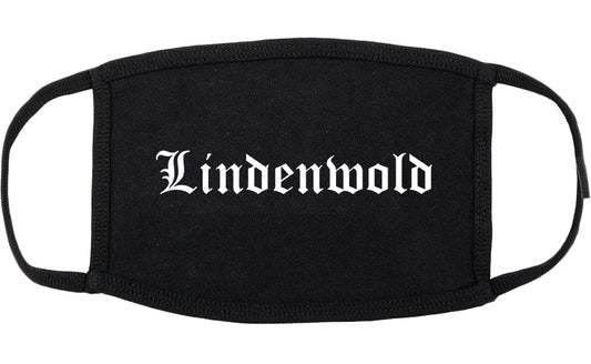 Lindenwold New Jersey NJ Old English Cotton Face Mask Black