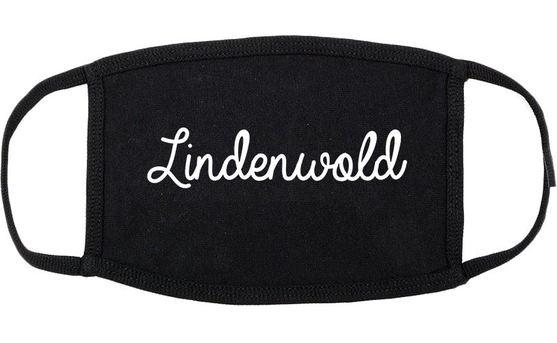 Lindenwold New Jersey NJ Script Cotton Face Mask Black
