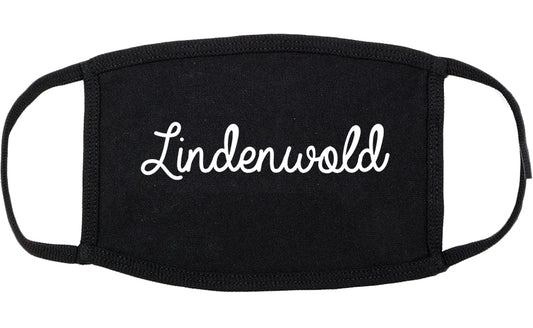 Lindenwold New Jersey NJ Script Cotton Face Mask Black