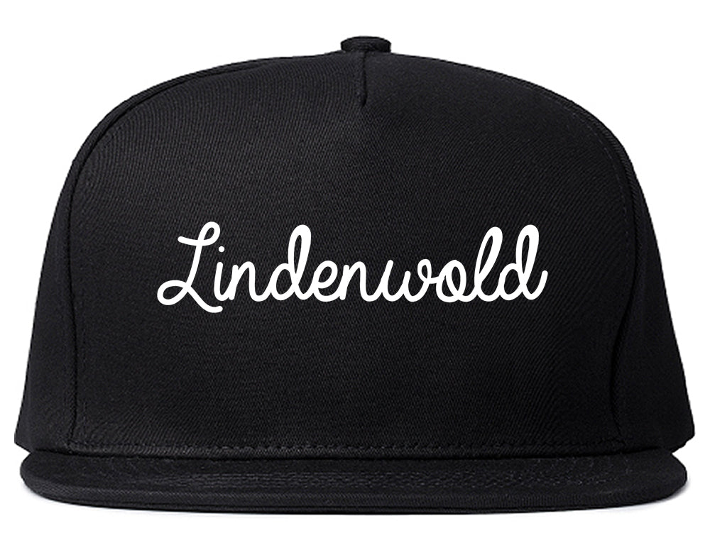 Lindenwold New Jersey NJ Script Mens Snapback Hat Black