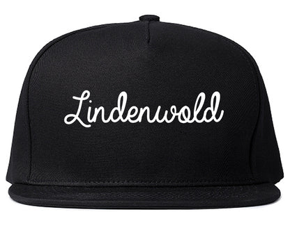 Lindenwold New Jersey NJ Script Mens Snapback Hat Black
