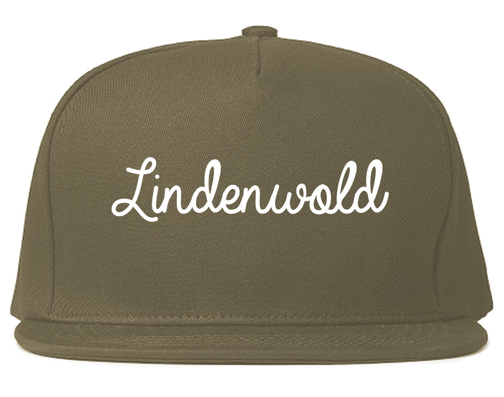 Lindenwold New Jersey NJ Script Mens Snapback Hat Grey