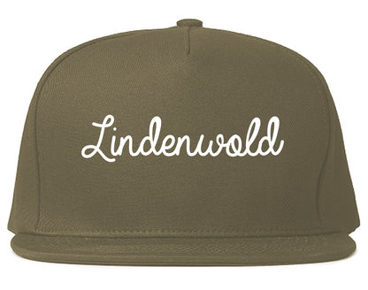 Lindenwold New Jersey NJ Script Mens Snapback Hat Grey