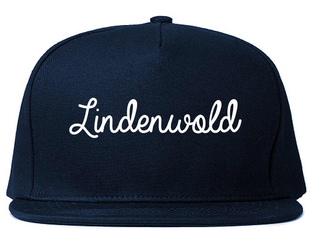 Lindenwold New Jersey NJ Script Mens Snapback Hat Navy Blue