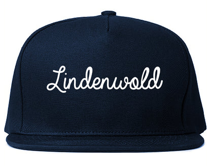 Lindenwold New Jersey NJ Script Mens Snapback Hat Navy Blue