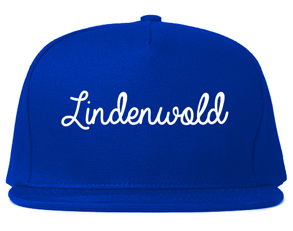 Lindenwold New Jersey NJ Script Mens Snapback Hat Royal Blue
