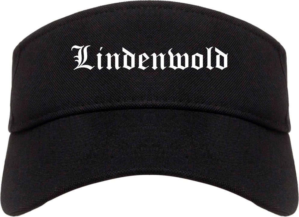 Lindenwold New Jersey NJ Old English Mens Visor Cap Hat Black