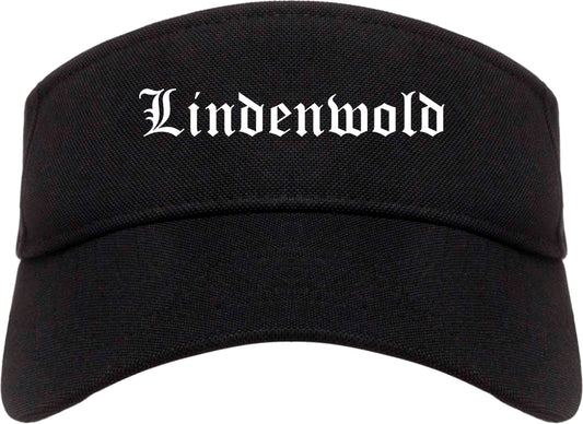 Lindenwold New Jersey NJ Old English Mens Visor Cap Hat Black