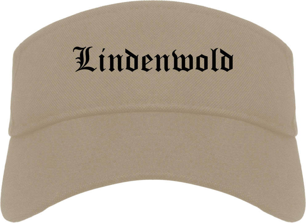 Lindenwold New Jersey NJ Old English Mens Visor Cap Hat Khaki
