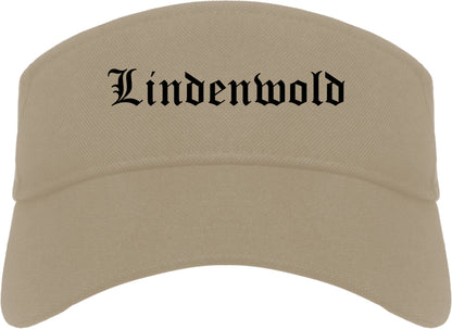 Lindenwold New Jersey NJ Old English Mens Visor Cap Hat Khaki