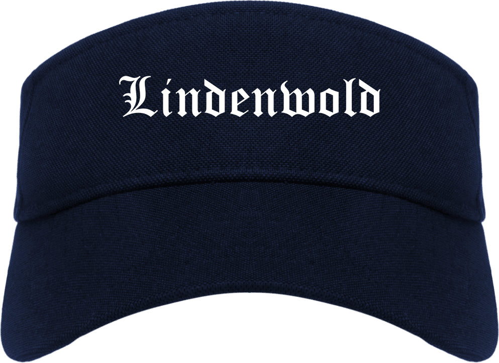 Lindenwold New Jersey NJ Old English Mens Visor Cap Hat Navy Blue