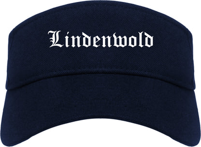 Lindenwold New Jersey NJ Old English Mens Visor Cap Hat Navy Blue