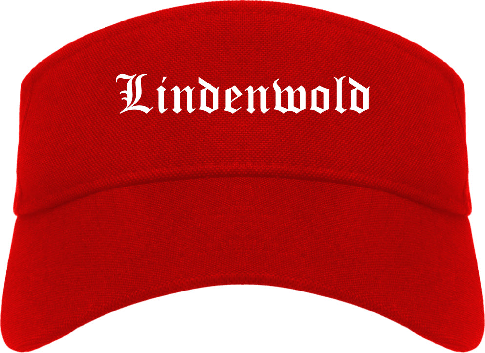 Lindenwold New Jersey NJ Old English Mens Visor Cap Hat Red