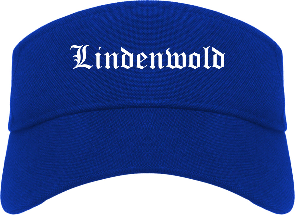 Lindenwold New Jersey NJ Old English Mens Visor Cap Hat Royal Blue