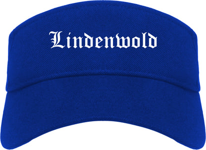 Lindenwold New Jersey NJ Old English Mens Visor Cap Hat Royal Blue