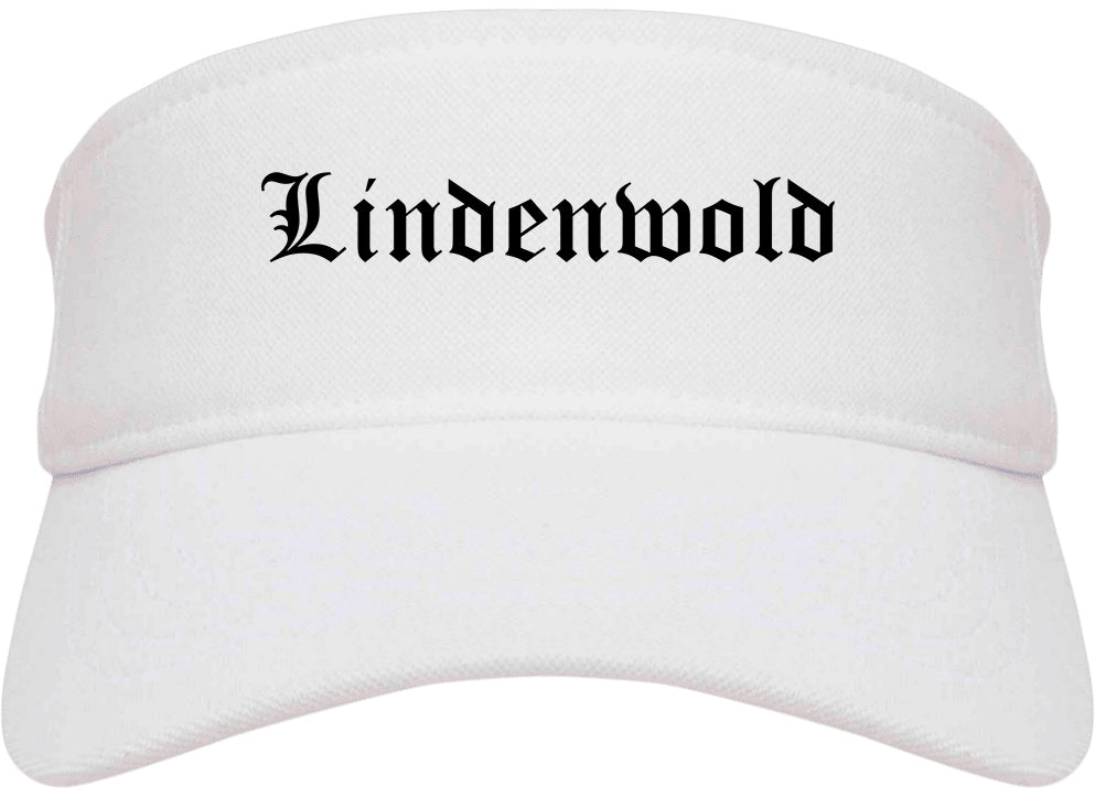 Lindenwold New Jersey NJ Old English Mens Visor Cap Hat White