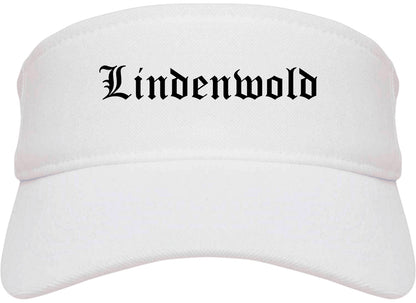 Lindenwold New Jersey NJ Old English Mens Visor Cap Hat White