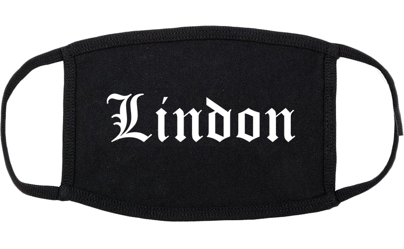 Lindon Utah UT Old English Cotton Face Mask Black
