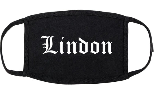 Lindon Utah UT Old English Cotton Face Mask Black