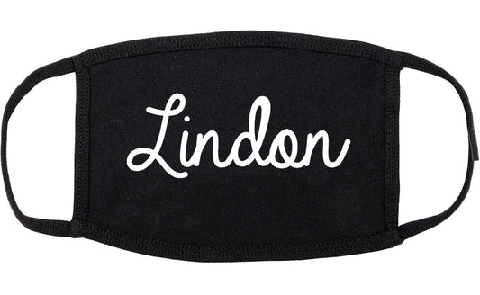 Lindon Utah UT Script Cotton Face Mask Black