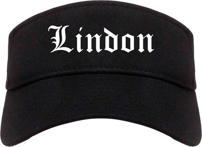 Lindon Utah UT Old English Mens Visor Cap Hat Black