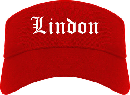 Lindon Utah UT Old English Mens Visor Cap Hat Red