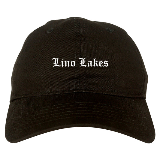 Lino Lakes Minnesota MN Old English Mens Dad Hat Baseball Cap Black