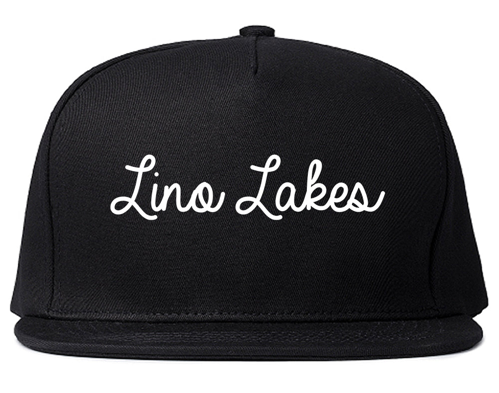 Lino Lakes Minnesota MN Script Mens Snapback Hat Black