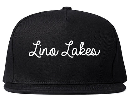 Lino Lakes Minnesota MN Script Mens Snapback Hat Black