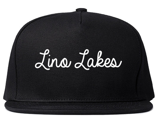 Lino Lakes Minnesota MN Script Mens Snapback Hat Black