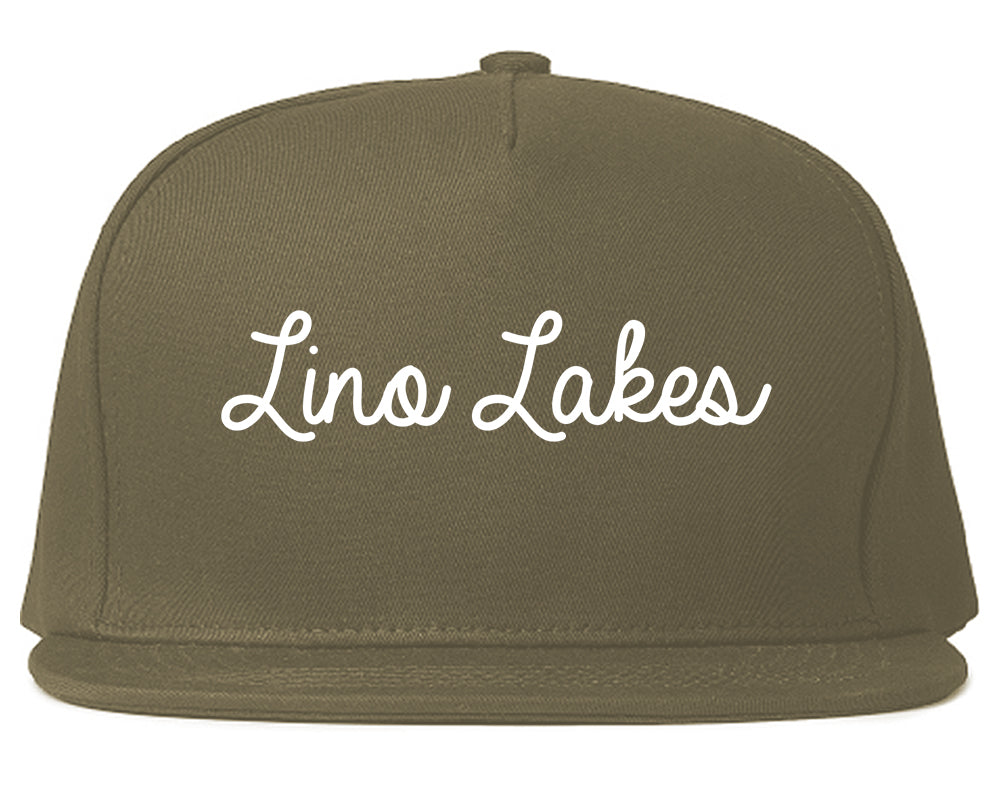 Lino Lakes Minnesota MN Script Mens Snapback Hat Grey