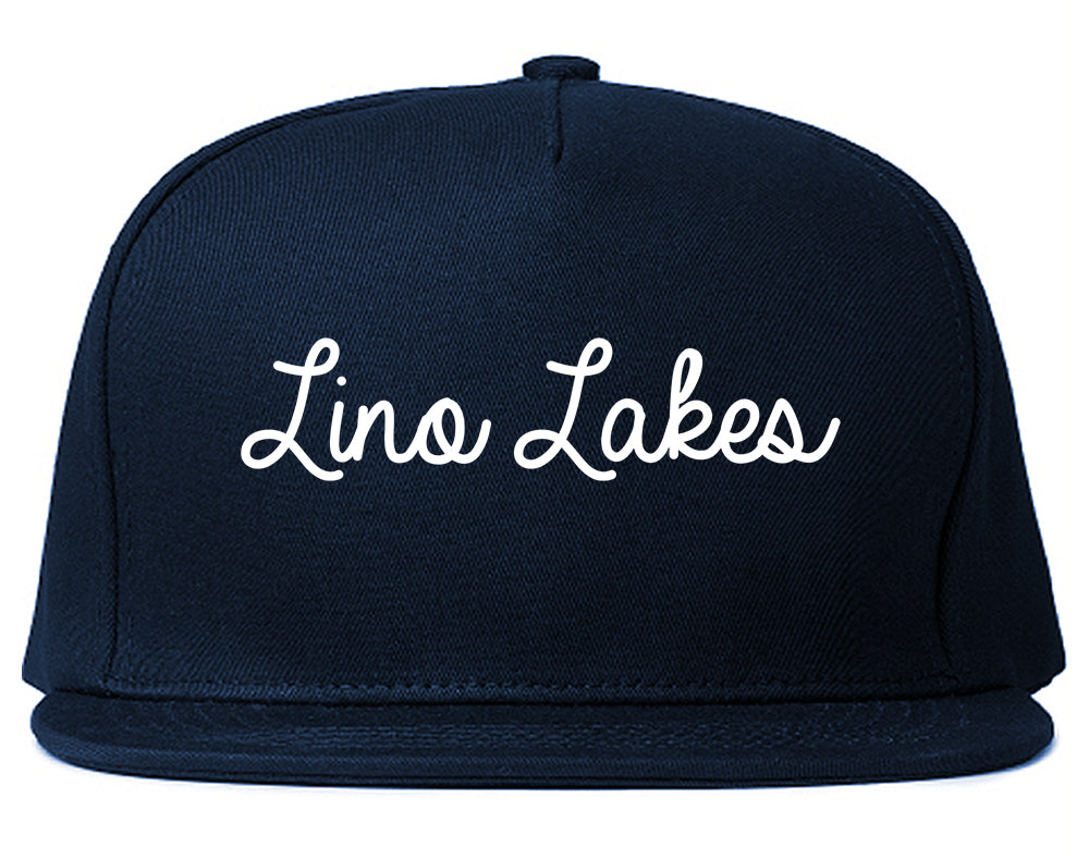 Lino Lakes Minnesota MN Script Mens Snapback Hat Navy Blue