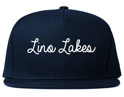 Lino Lakes Minnesota MN Script Mens Snapback Hat Navy Blue