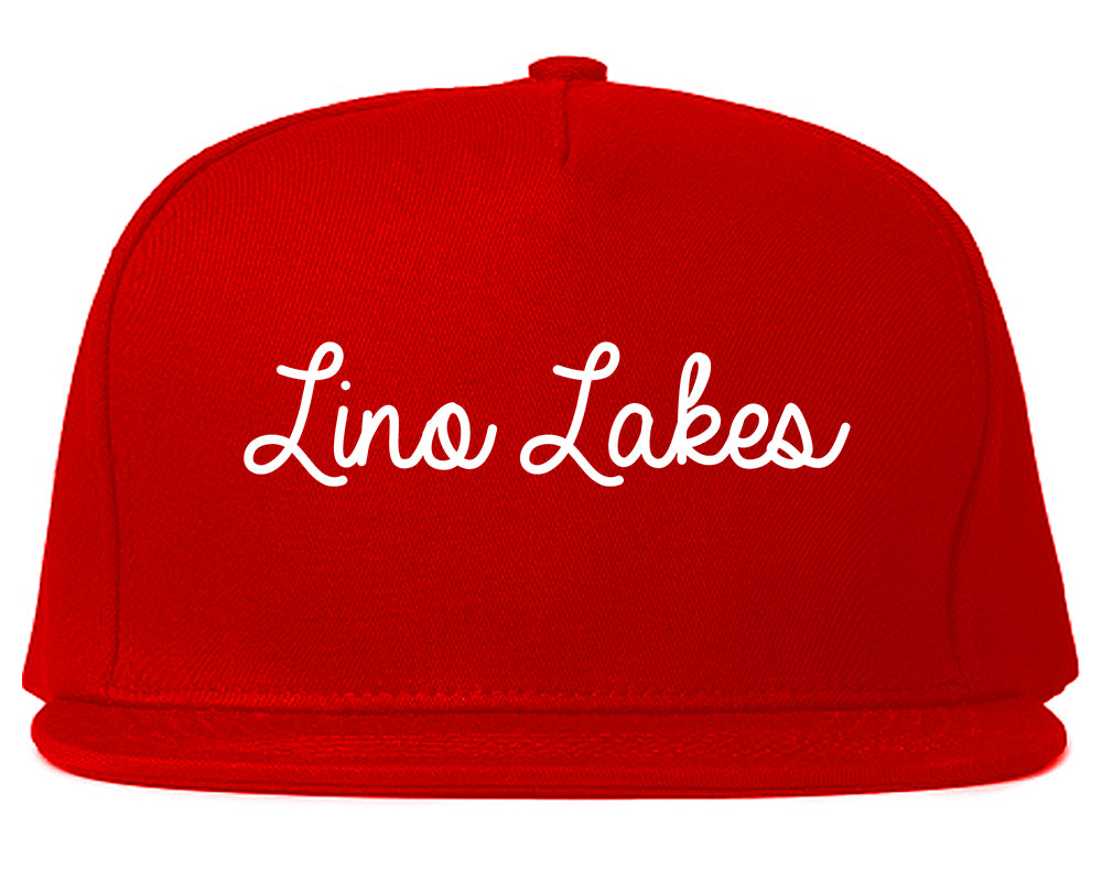Lino Lakes Minnesota MN Script Mens Snapback Hat Red