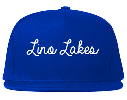 Lino Lakes Minnesota MN Script Mens Snapback Hat Royal Blue